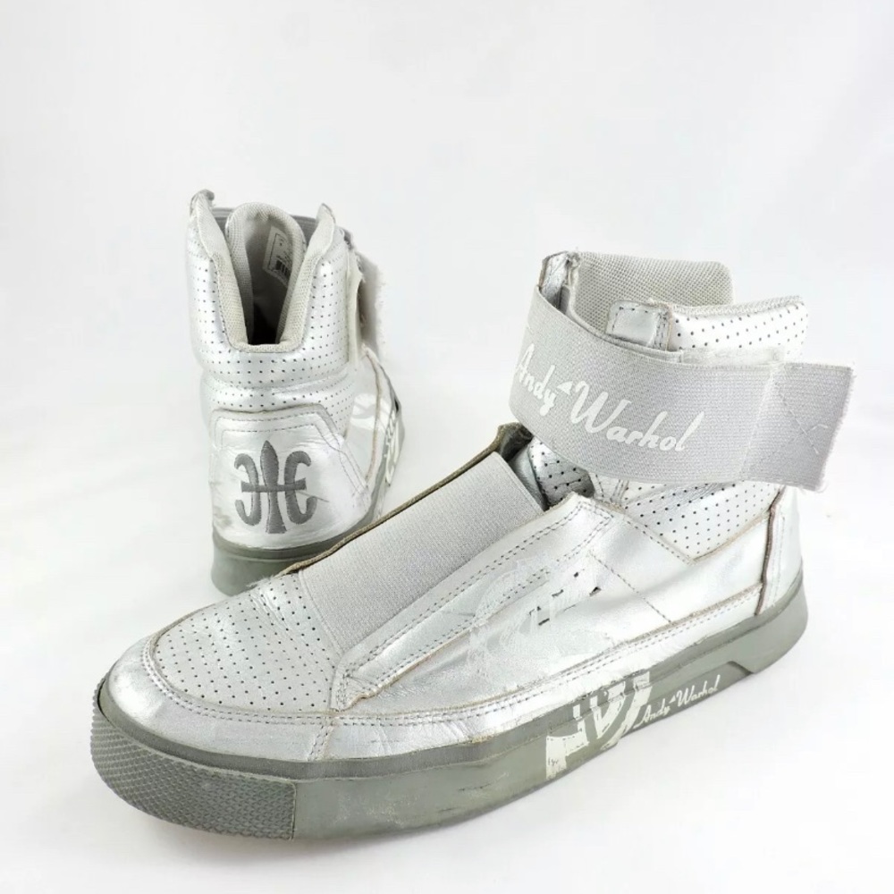 Andy Warhol edition silver High Top sneakers